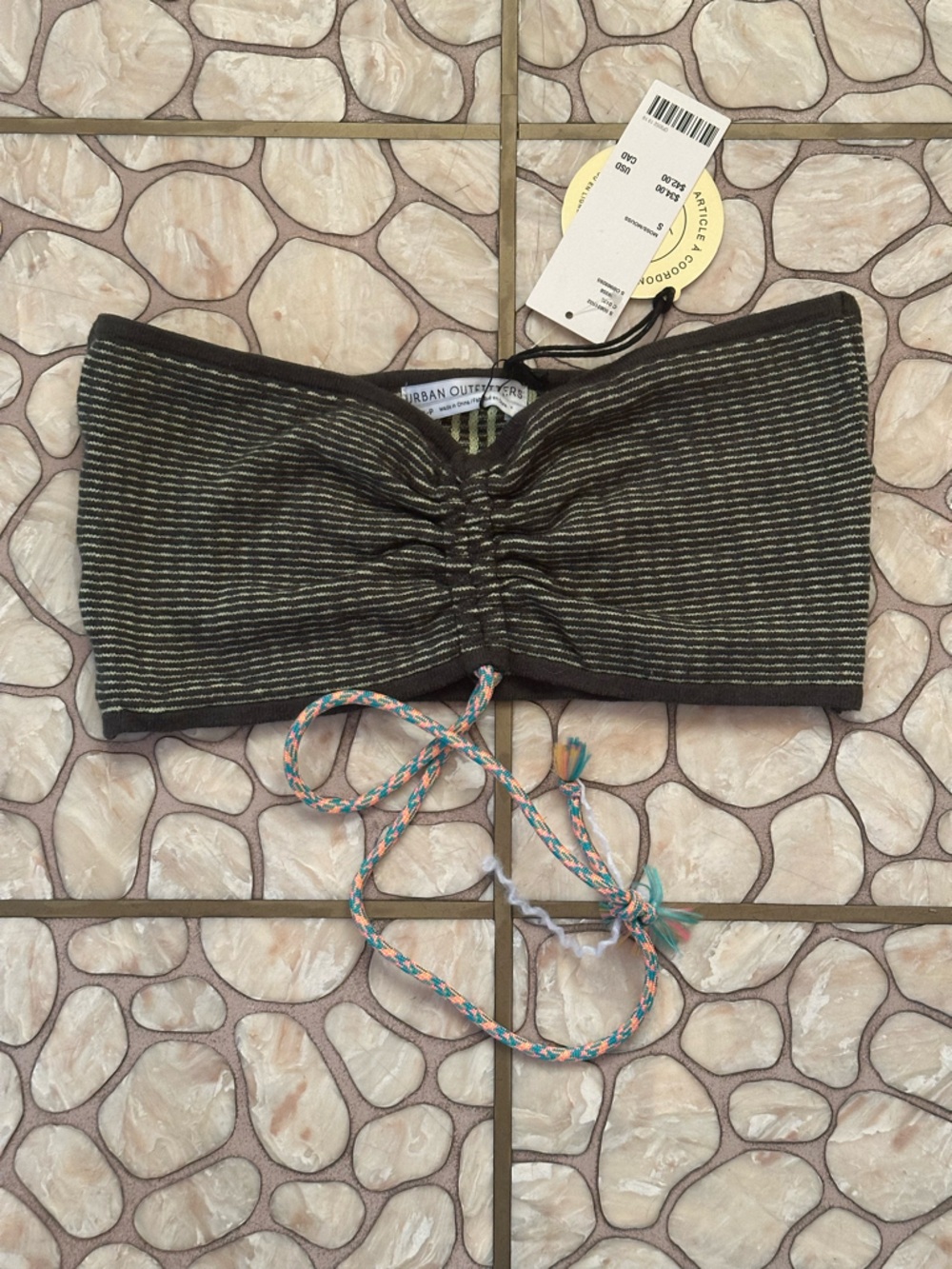 CUTE FESTIVAL BANDEAU | Urban Outfitters Olive Striped Knit Tube Top